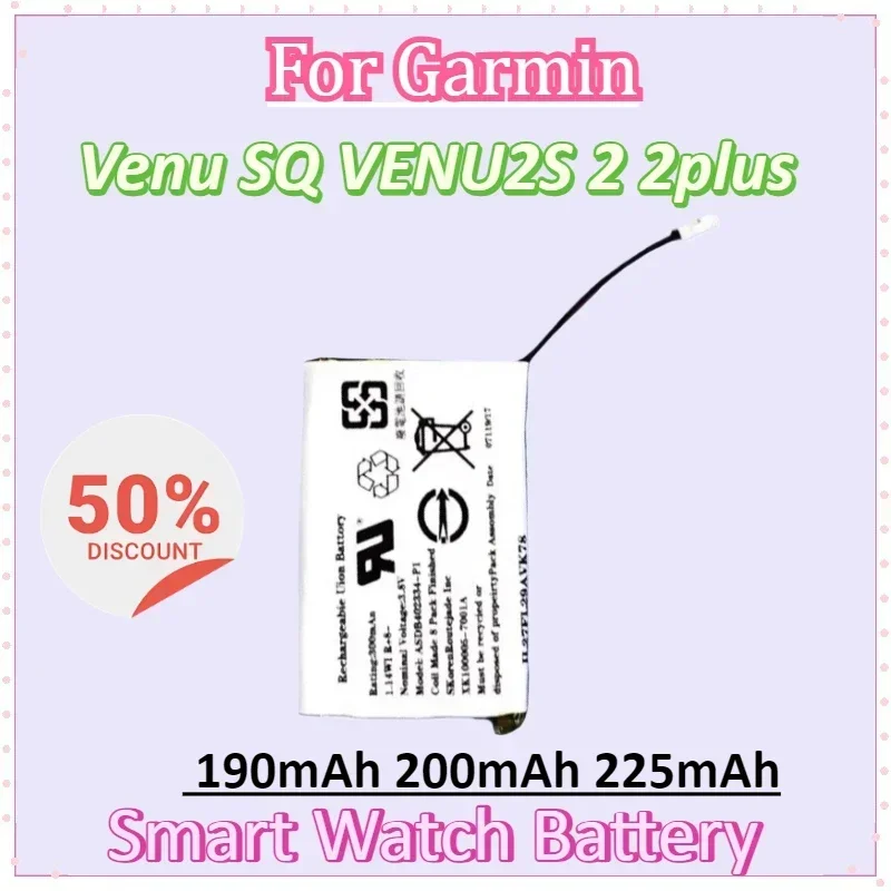 

Battery for Garmin Venu SQ VENU2S 2 2plus 190mAh 200mAh 225mAh for Smart Sports Watch Batteries