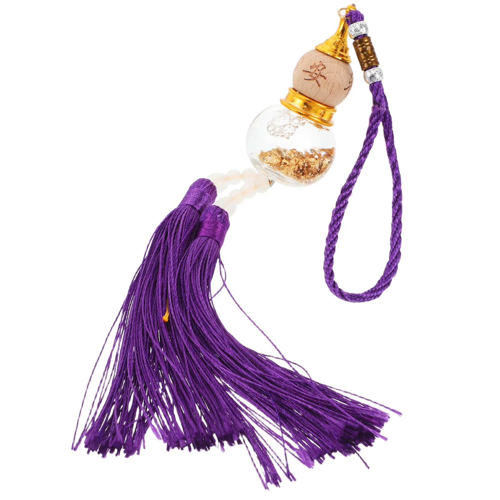 

Lucky Gourd Car Rearview Mirror Hanging Accessory Double Tassel Fragrance Resistant Car Interior Decor Chinese Automotive Charm