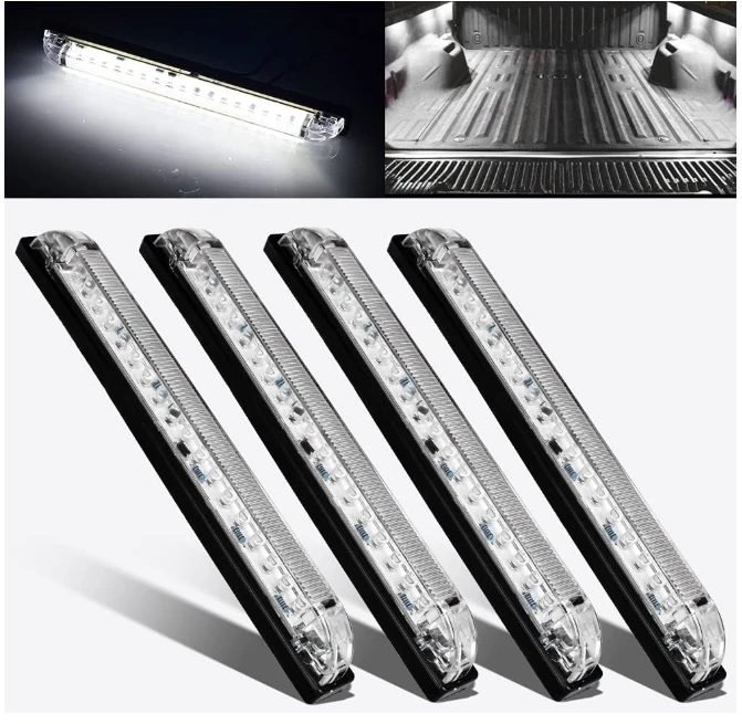 18LED Waterproof Utility Strip Light Bar Clear Lens 12V Surface Mount For Marine Boat RV Slim Line Interior Light For SUV Hood