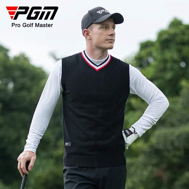 PGM inverno uomo maglia antivento gilet da Golf autunno maschio scollo a v senza maniche maglione da Golf tenere al caldo camicie gilet sportivo all'aperto