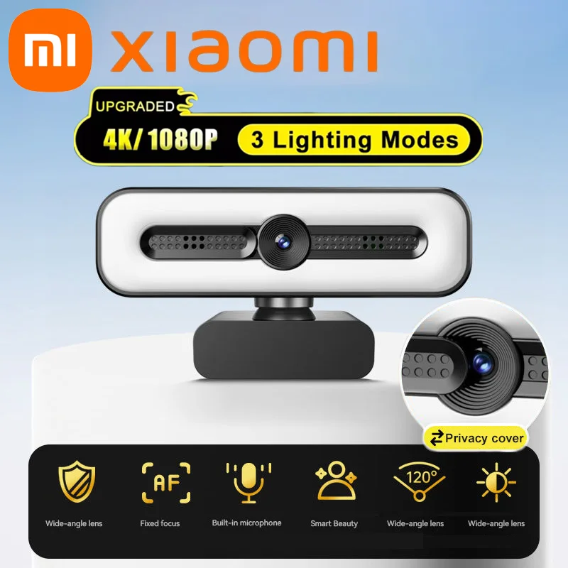 كاميرا ويب Xiaomi 4K HD Mini كاميرا ويب محمولة 1080P مع ميكروفون خفيف كمبيوتر مكتبي للكمبيوتر المحمول لمؤتمر مكالمات الفيديو المباشرة #1