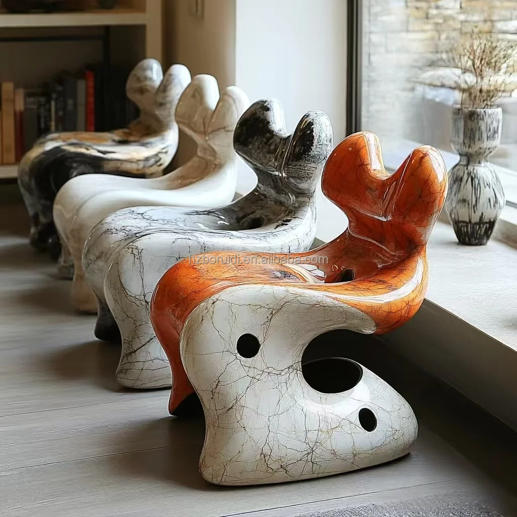 Modern Unique Shape Creative Design Fiberglass Lounge Chair Living Room Furniture Furniture Sitting Stool  bar Chairs