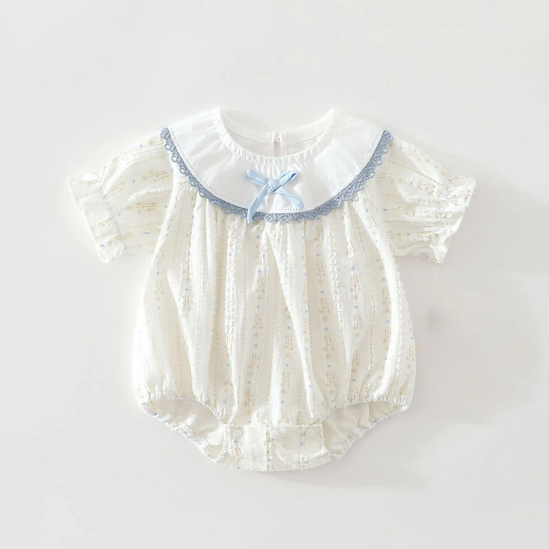 2026 Summer Baby Bodysuit Breathable Cotton Jacquard Onesies Cute Casual Clothes For 6M-2Y Baby