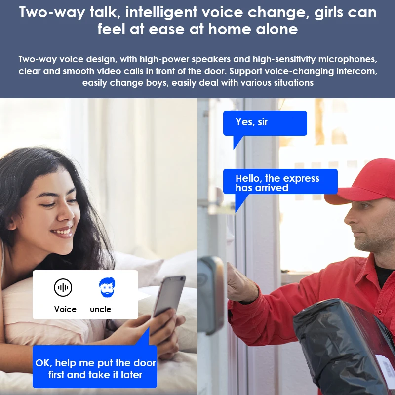 Visuele Deurbel Wifi Draadloze Variabele Geluid Intelligente Beveiliging Deurbel Twee-Weg Intercom Video Camera Remote Video Smart Home