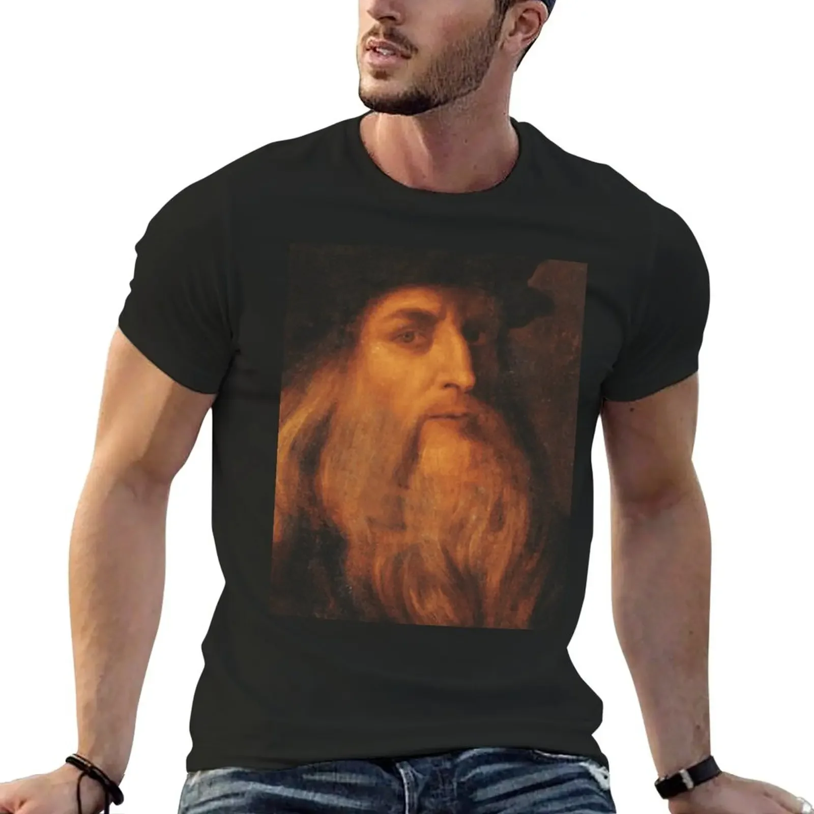 

Self portrait by Leonardo Da Vinci T-Shirt anime figures oversizeds cute clothes shirts graphic tees anime shirts men