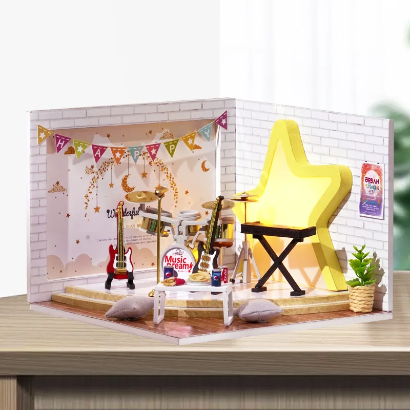 OUZEY Dream Chaser's Cottage DIY، مجموعة نماذج خشبية إبداعية ثلاثية الأبعاد، هدية للموسم الرومانسي للمراهقين #2