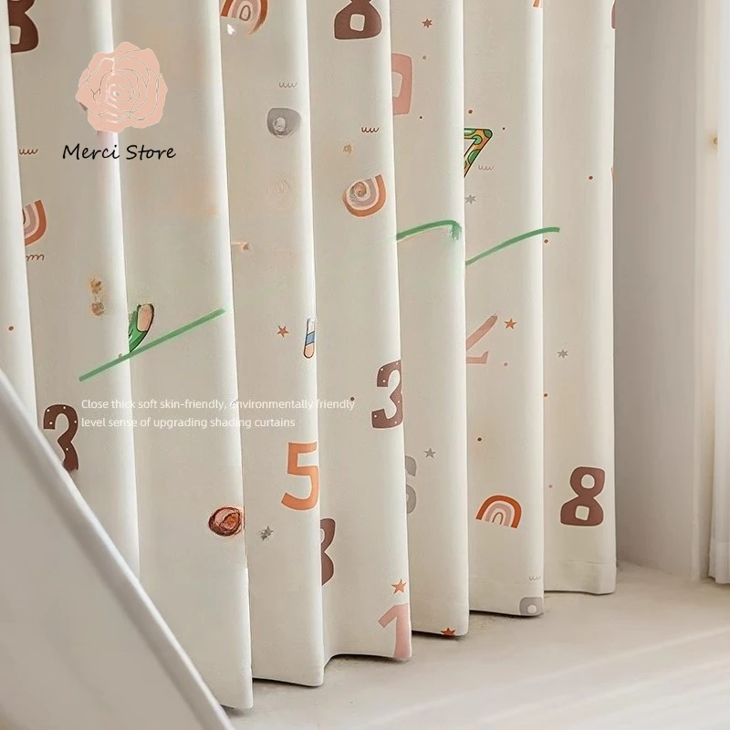 

Curtains for Childrens Room Boys Girls Bedroom Thickened Full Shade Antibacterial Thermal Insulated Blackout Custom Size
