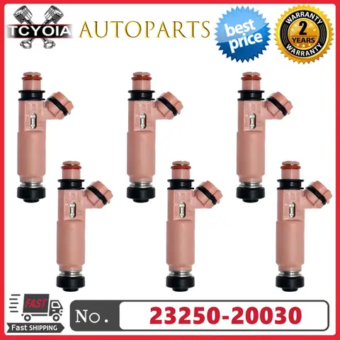 6Pcs 23250-0A020 23250-20030 Fuel Injectors for Toyota for LEXUS Solara Highlander Sienna Camry RX400H RX300 ES300 3.3L 3.0L V6