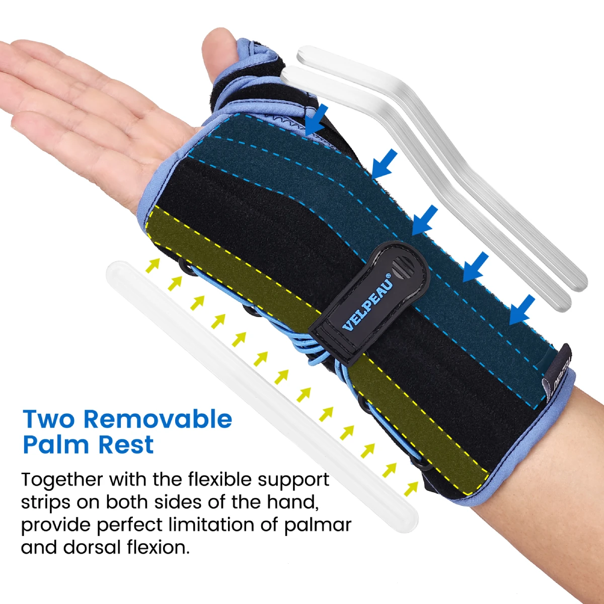 VELPEAU Wrist Brace with Thumb Stabilizer Adjustable for Tenosynovitis, Tendonitis and Pain Relief Wrist Splint with Drawstring