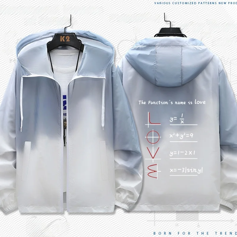 

Love Formula adual Color Letter Fun Math Summer Casual Sun Protection Jaet Classic Couple LN Loose Fit Lightweight Polyes...