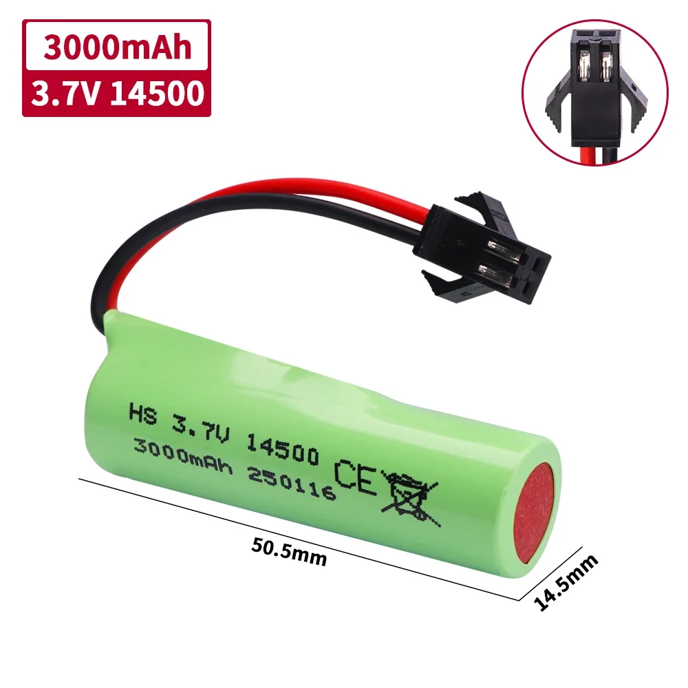 ترقية 3.7 فولت 14500 3000 مللي أمبير SM-2P التوصيل البطارية مع شحن ل C2 D828 RC حيلة تفريغ سيارة لعبة ملحق