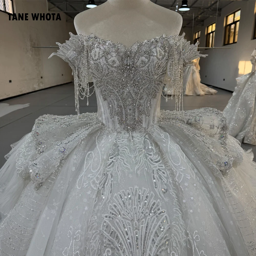 

Свадебное платье 2026 Sweetheart: бальное платье с открытыми плечами, шнуровкой на спине, пайетками, вышивкой и бисером, на заказ