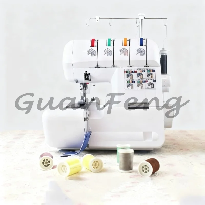 Upgraded Multifunctional Table‑Top Overlock Sewing Machine, Electric Three‑Four Thread Serger for Fabric Edge Finishing
