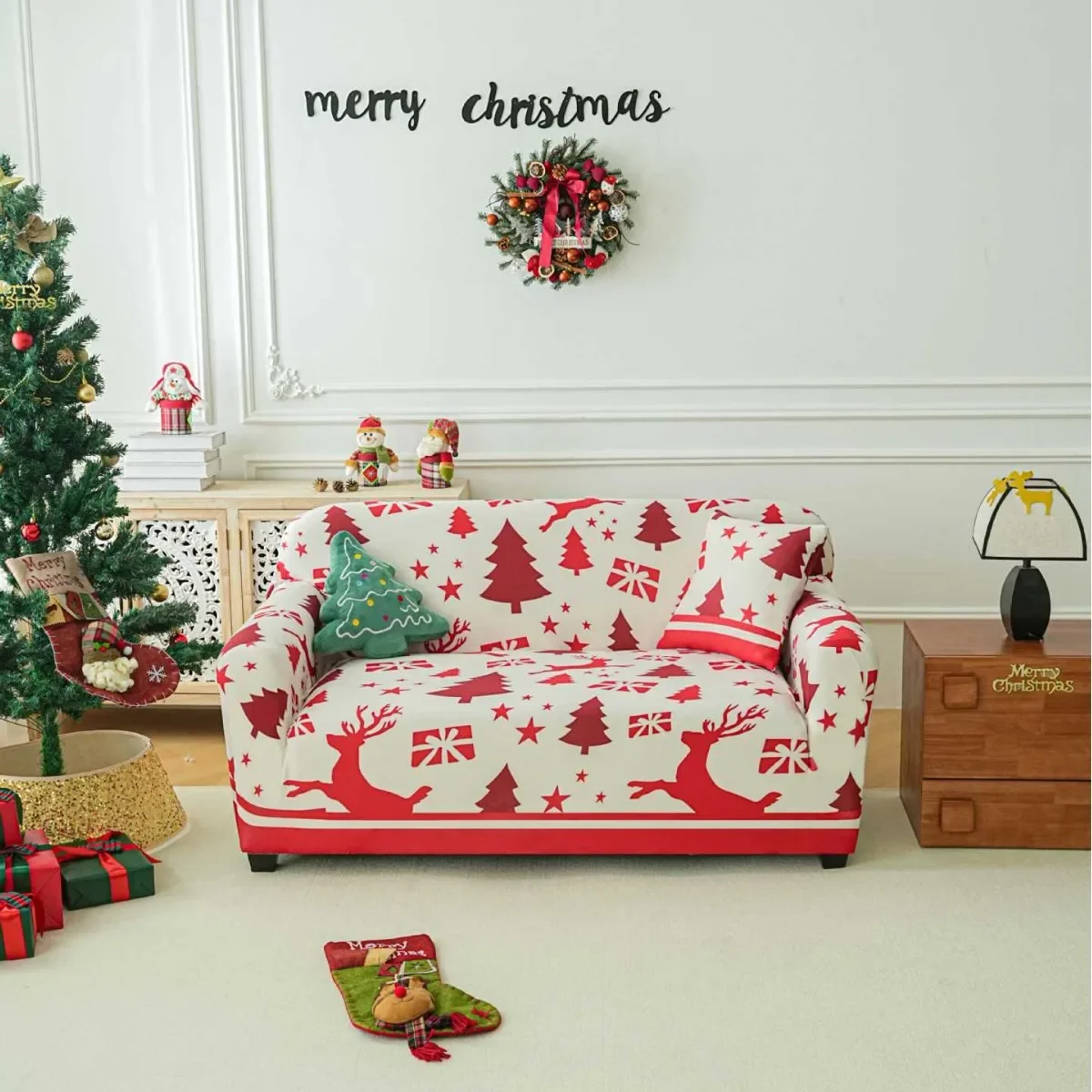 Jacquard Adjustable Elastic Sofa Cover Armchair Protector Corner L Shape Stretch Thick Slipcovers Couch Covers 1/2/3/4/5 Seater