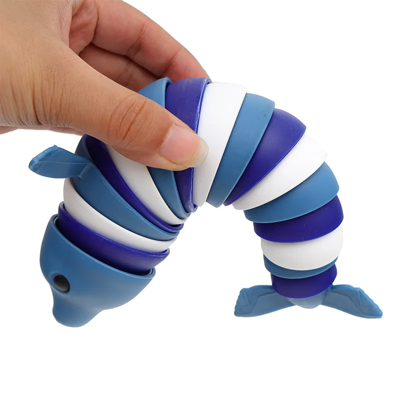 Toys Stress Reliever Fidget Toys Kids Adults Funny Buckle Slug Dolphin Shark Anxiety Antistress Squishy Toy Keychain Accessories