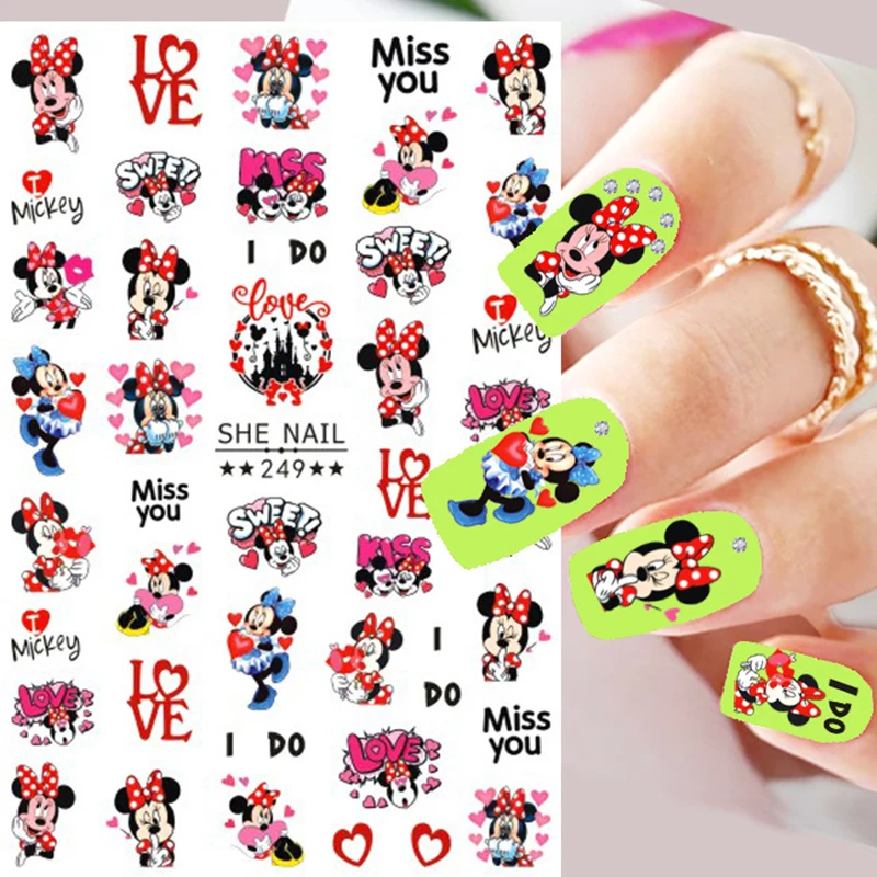 

Disney New Valentine's Day Cartoon Nail Stickers Nail Art Accessories Anime Disney Princess 3D Stickers Nail Art Decoration