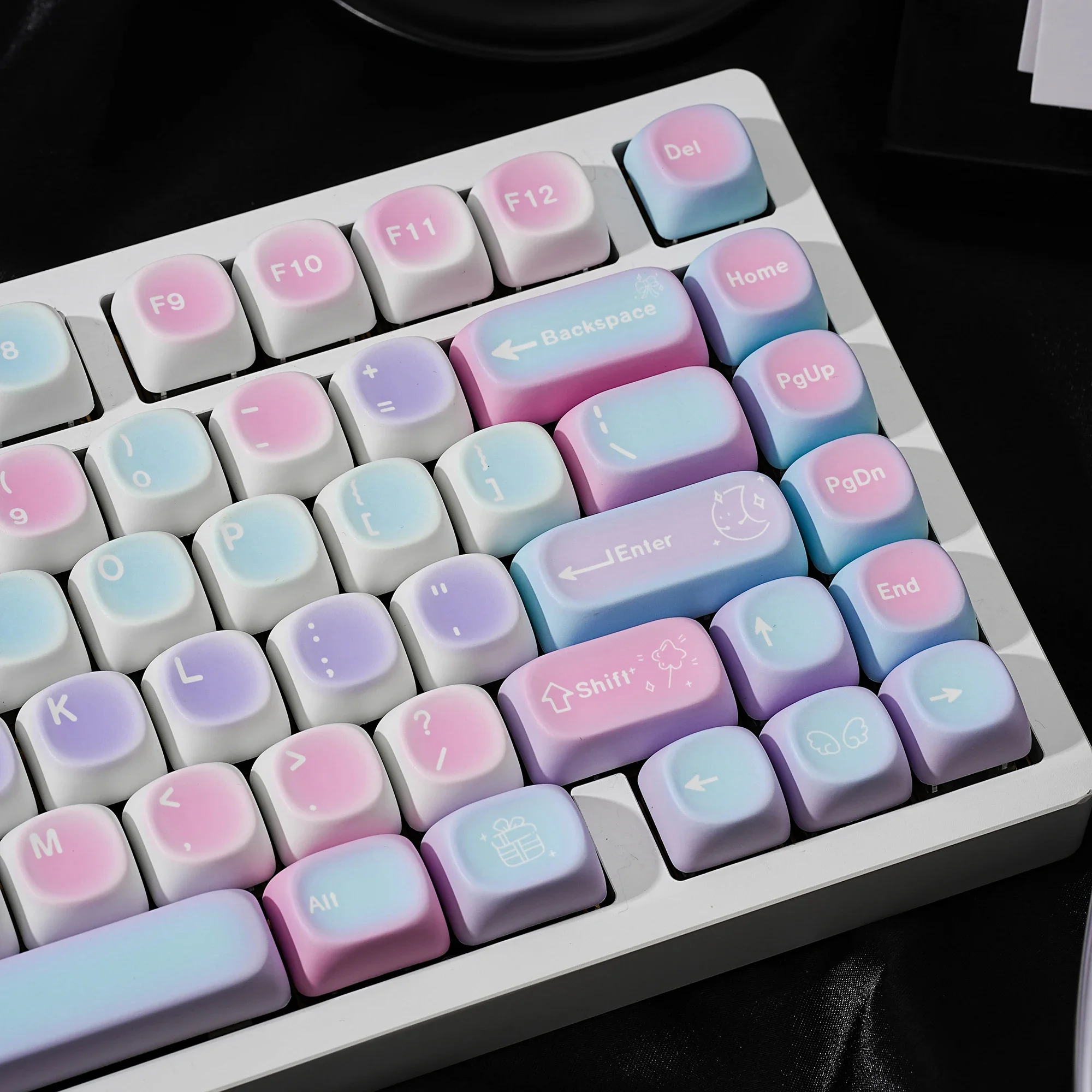 Star's Dream Keycaps Moa PBT 7U Alice Layout 130 Keys Compatible with ANSI Russian Korean Spanish German - Spacebar Included