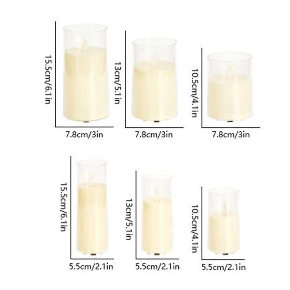 Rechargeable LED Flameless Candles with Remote Control Timer Electronic Candles Clear Candle Shell Realistic Flickering