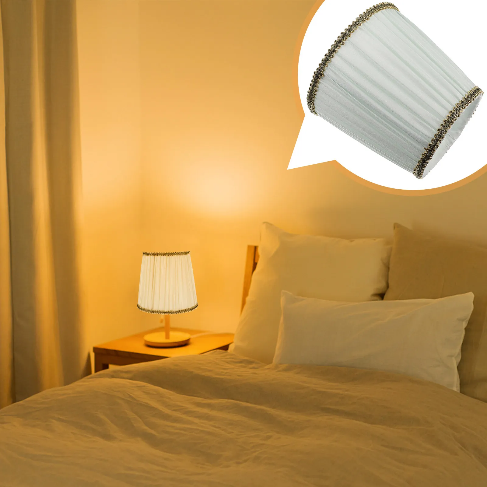 

1Pcs Cloth Lampshade Premium Fabric Lamp Shade for Ceiling Pendant Chandelier Light Fixture Exquisite Home Decor Protective