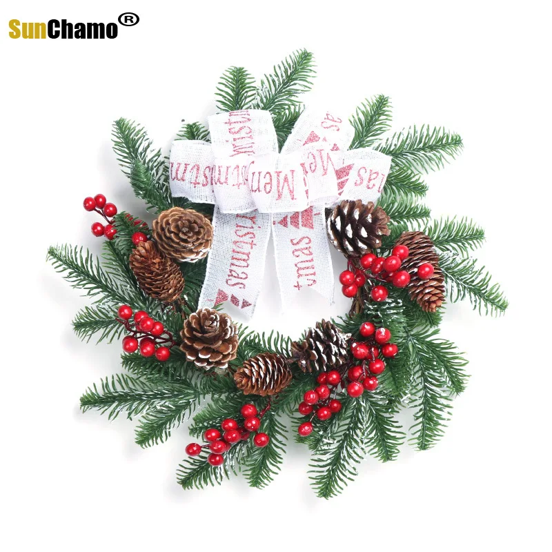 

Wreaths & Garlands Christmas Decoration PE Garland 40cm Pine Cone Shopping Mall Layout Store Home Decor Festival Party Supplies