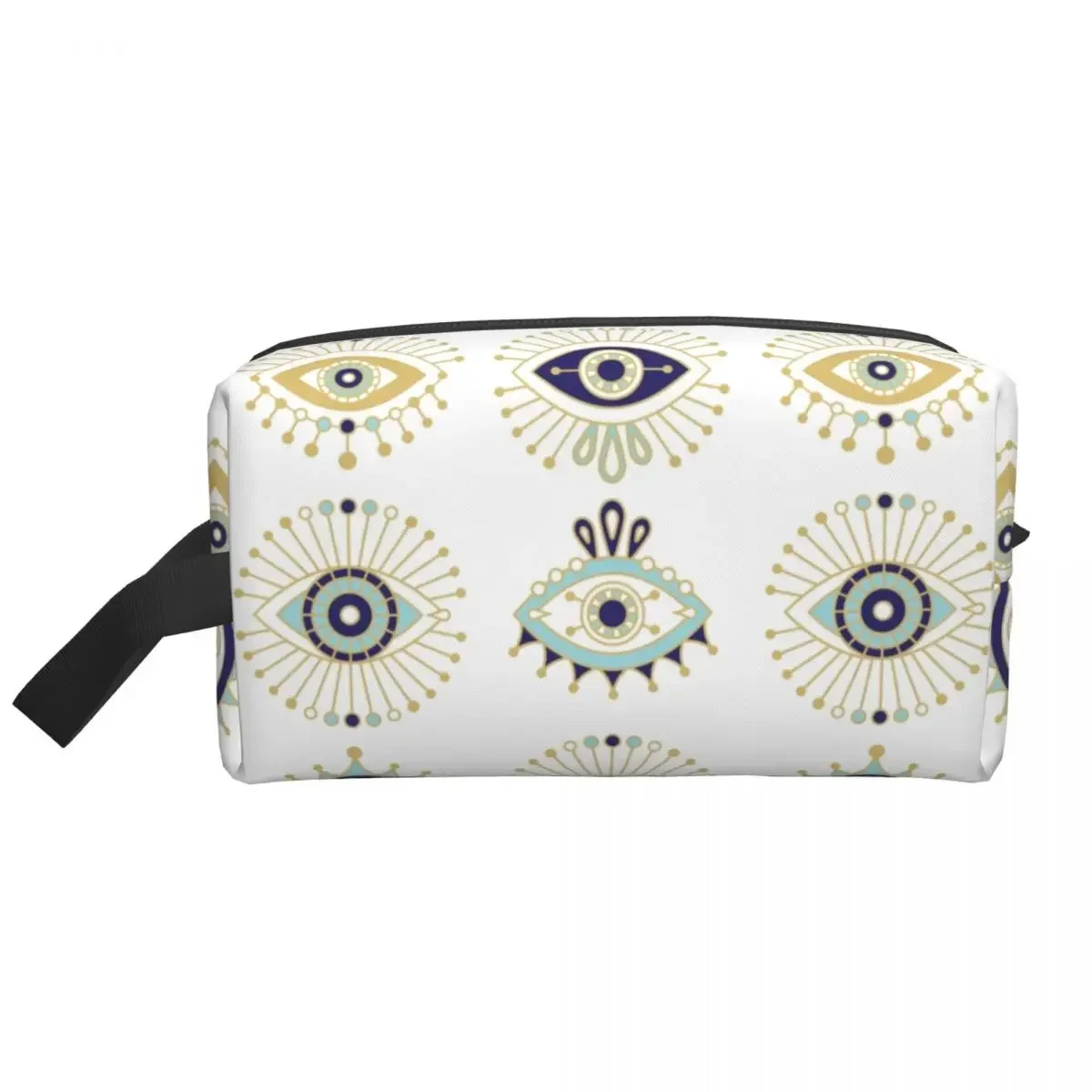 Turkish Evil Eye Collection On Makeup Bag for Travel Cosmetic Organizer Nazar Amulet Hamsa Boho Bohemian Storage Toiletry Bags