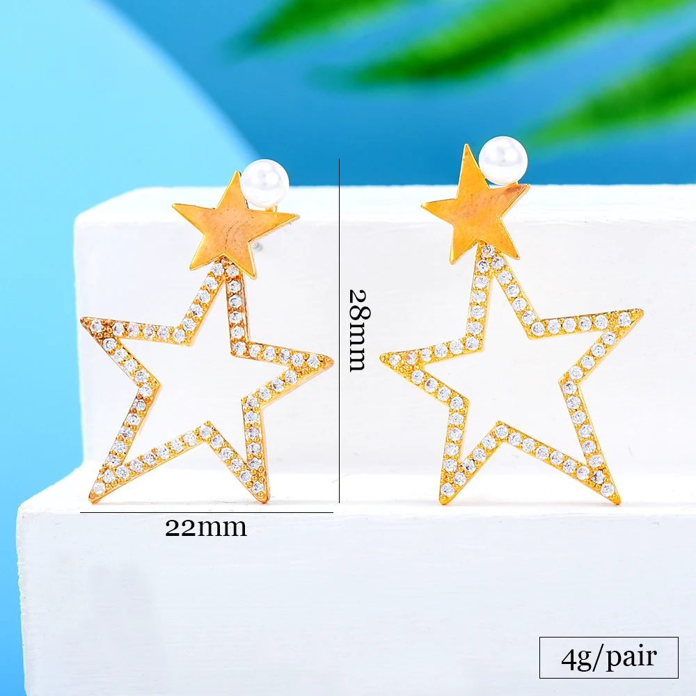 Kellybola New Star Pendant Earrings For Women Bridal Wedding Girl Daily Surper Jewelry High Quality Facebook Ins Trendy Classic