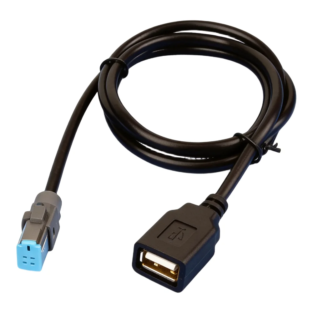Black Car USB Adapter Car Navigation Adapter Cable Car Audio Radio USB Extension Quick Connection Rear 4-pin Connector