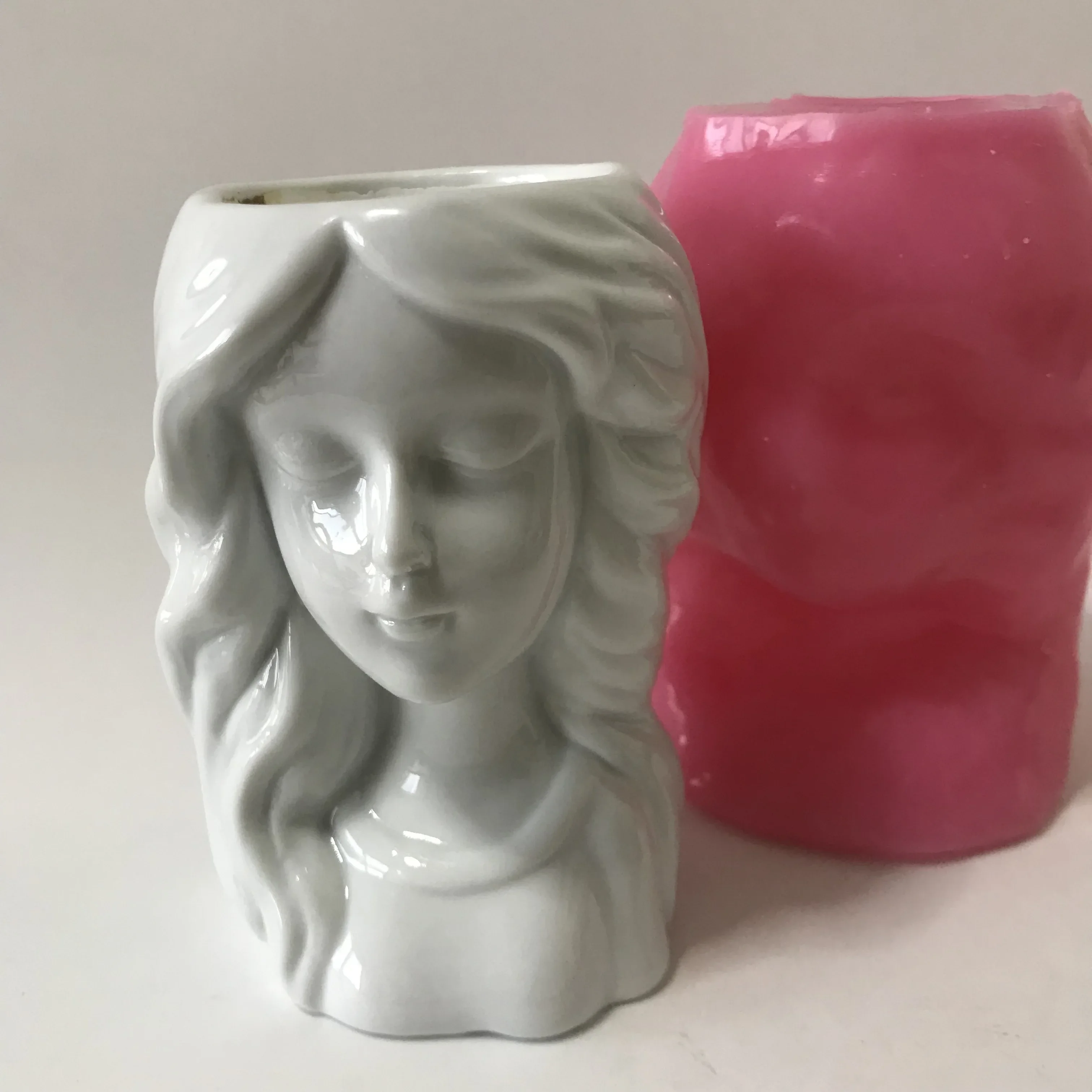 

3D Beauty Girl Vase Mould DIY Cement Concrete Planter Silicone Flower Pot Molds Resin Candle Plaster Craft Home Decoration Tools