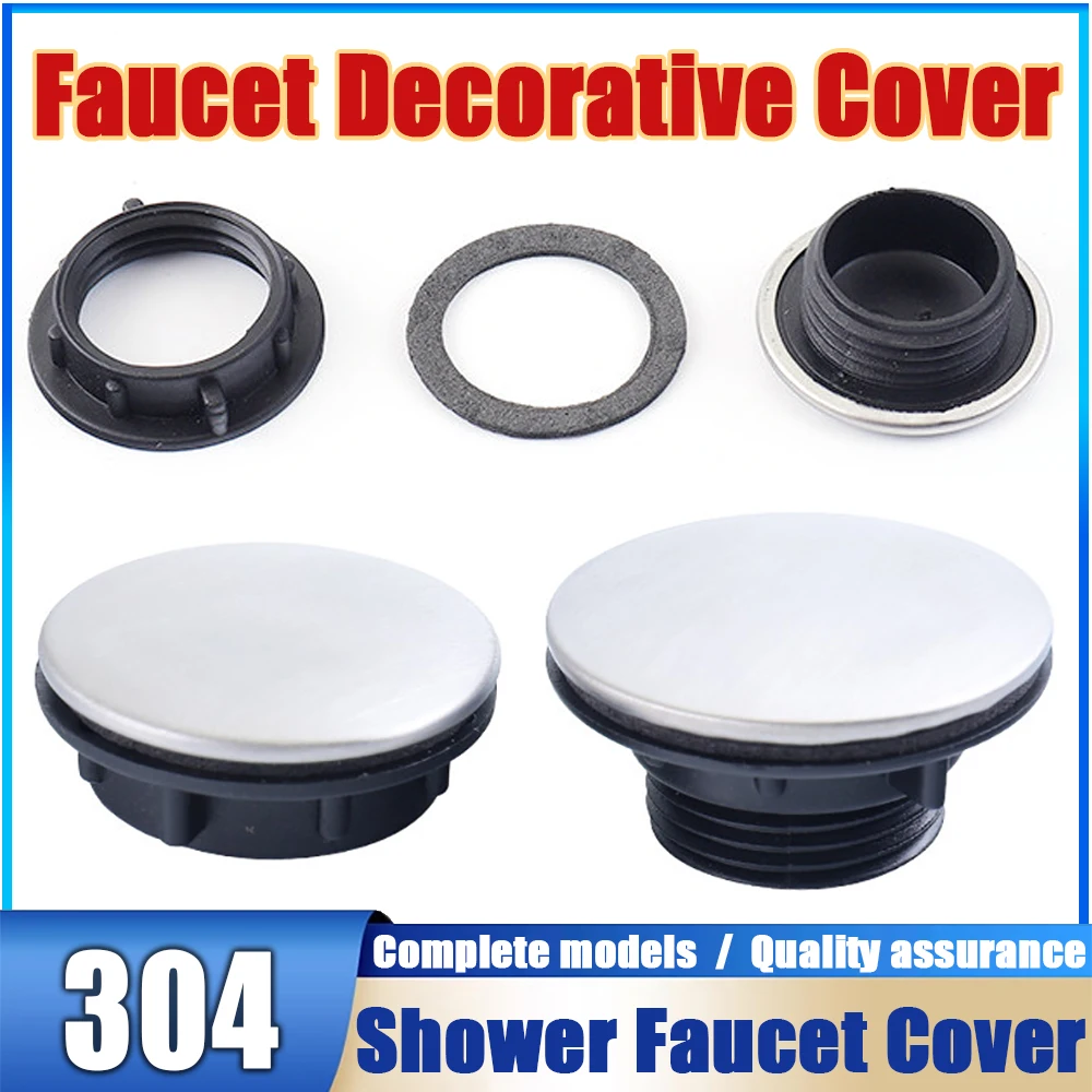 304 Stainless steel Shower Faucet Cover Round White Faucet Decorative Cover Black Faucet Decor Shower