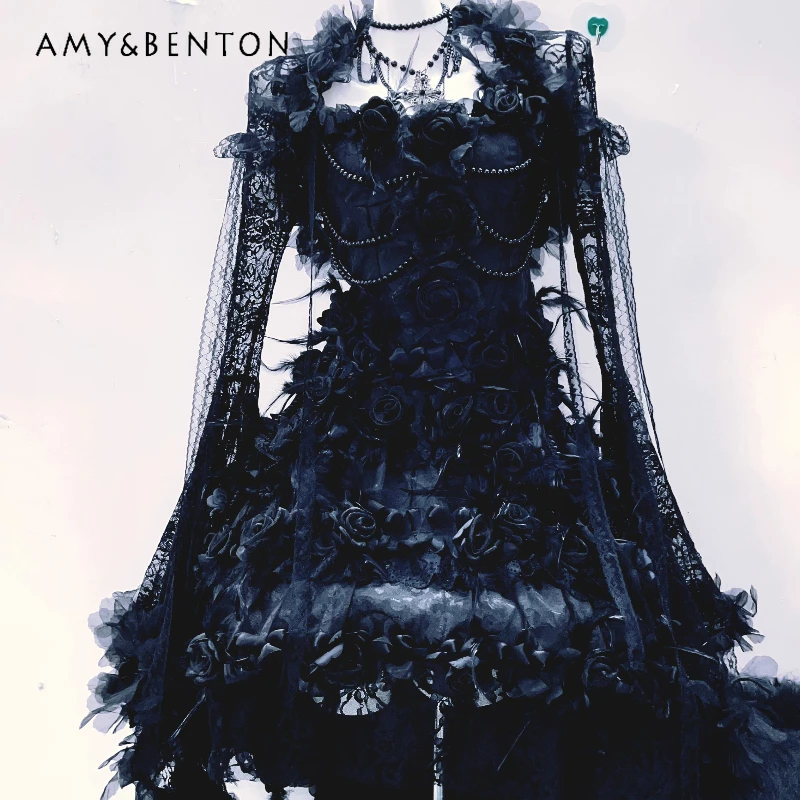 

Halloween Women's Clothing Original Design Heavy Industry Gothic Personality Sweet Cool Court Style Short Skirt Outfit Ladies