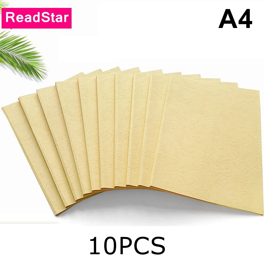 

10PCS/LOT ReadStar A4/A5 Beige Color 2-36mm Printable 230g Grained Paper Thermal Binding Cover Book Face Include Glue Sheets