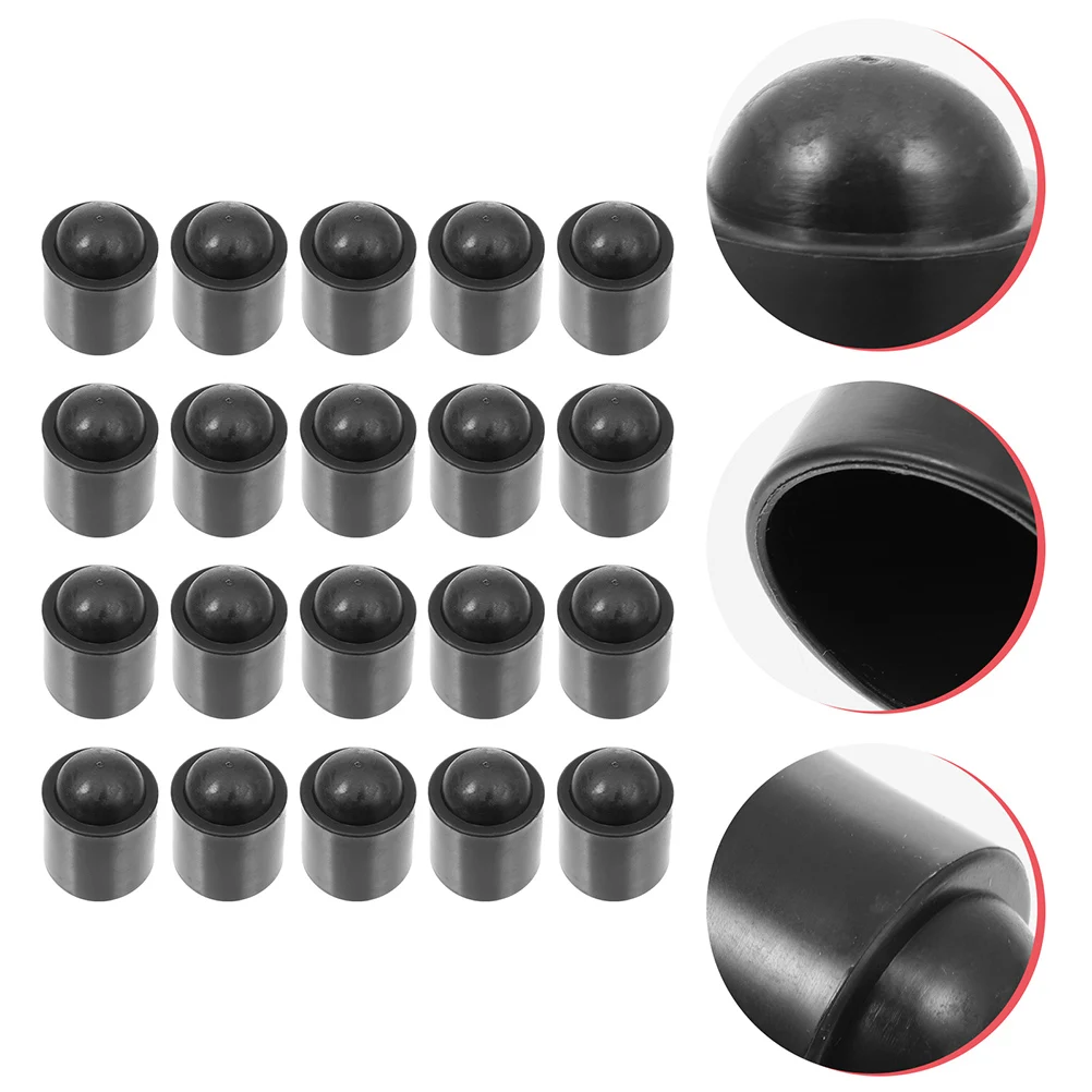 

50pcs Billiards Cue End Protector Replacement Covers for Pool Cues Rubber Sleeve Black Snooker Parts