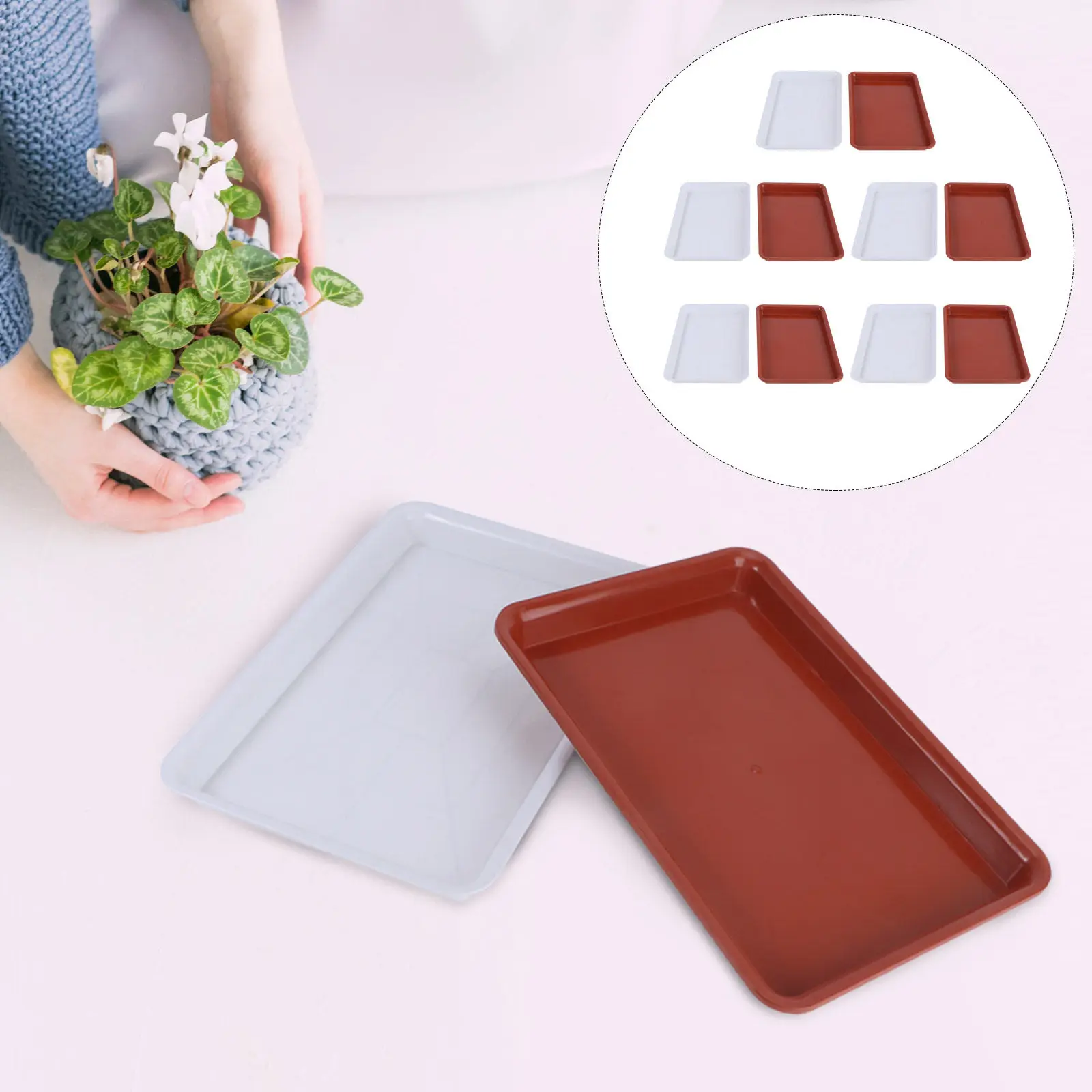 10Pcs Premium Thick Plastic Flowerpot Tray Plant Saucer for Indoor Outdoor Use Water Drainage Soil Containment Clean Floor
