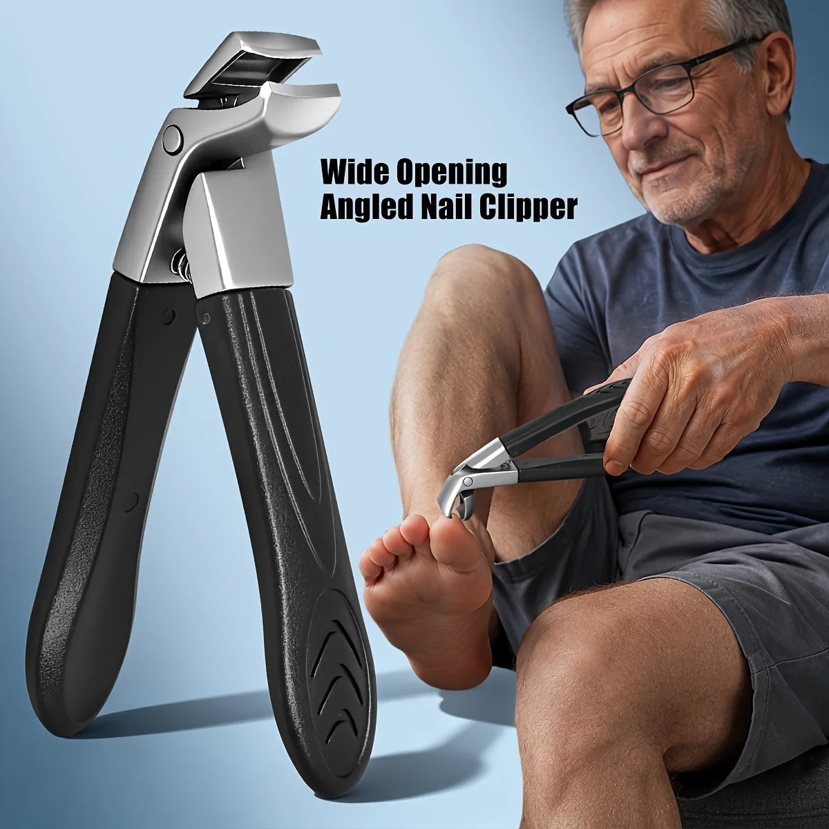 Heavy-Duty Curved Blade Nail Clippers with Wide Opening, Splash-Proof Design for Thick Hard Nails, Professional Manicure Tool