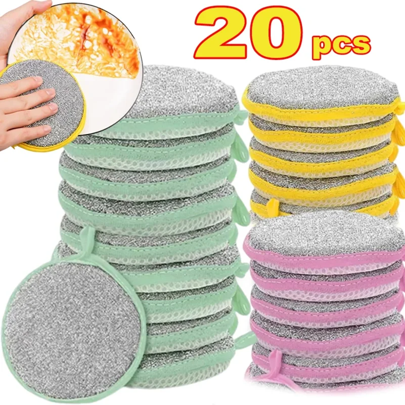 Esponja para Lavar Platos Antiadherente, Esponjas Mágicas para Lavar Platos, Estropajos, Herramienta de Limpieza de Cocina, Paño de Limpieza Reutilizable de Doble Cara