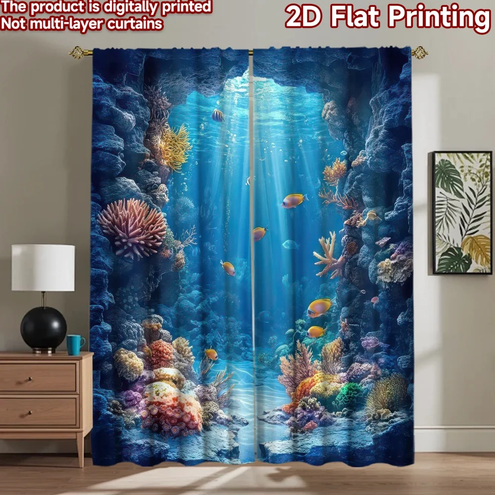 

1pc 2D flat Photography Backdrop Party Backdrop Colorful Underwater Scene 100% Polyester Festive Holiday Use for Bedroom wall