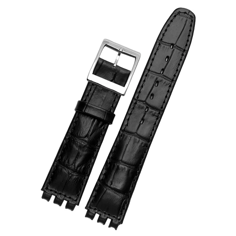 17mm 19mm For SWATCH YCS YAS YGS red white pink blue Women Men watchband Genuine Leather watch belt strap Wristband accessories