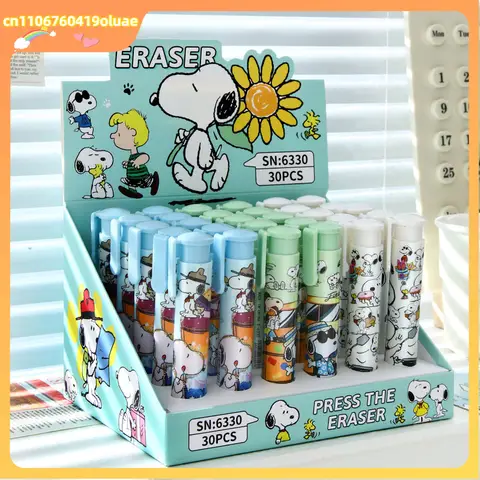 6/30pcs Anime Snoop y Press Eraser Creative Pen Pencil Eraser Student Stationery Supplies Rubber Eraser Gift Wholesale