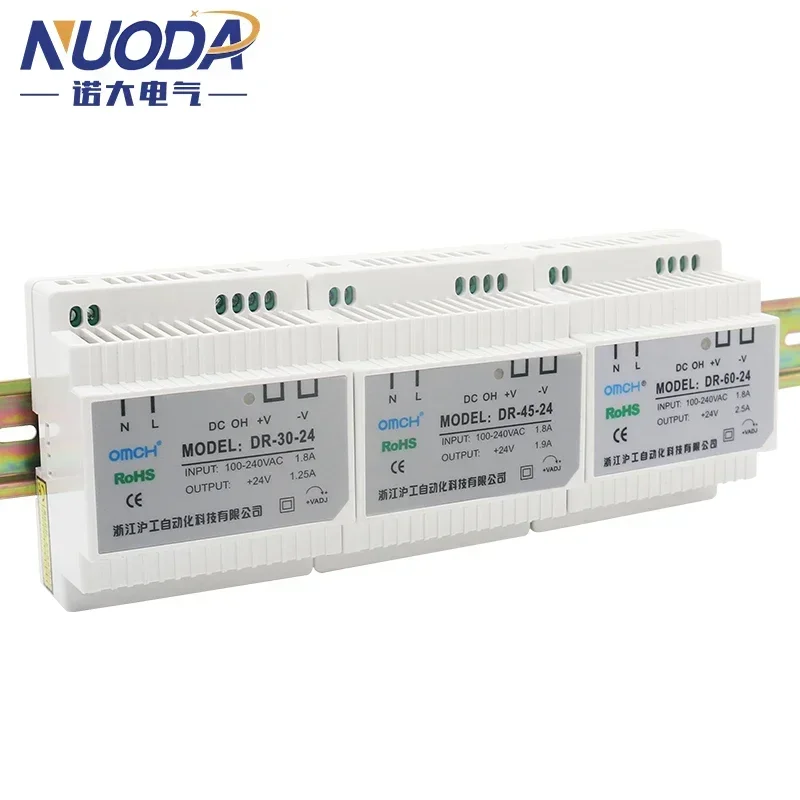 NUODA 30W 45W 60W Single Output 5V 12V 24V Industrial Din Rail Power Supply Switch DR-30 DR-45 DR-60