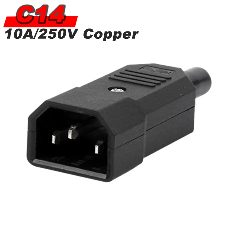 IEC 320 C13 C14 AC-Einlass-Netzsteckdose, 250 V, 10 A, Sicherung, rote Lampe, Wippschalter, wiederverdrahtet, 3-polig, elektrisch, männlich, weiblich