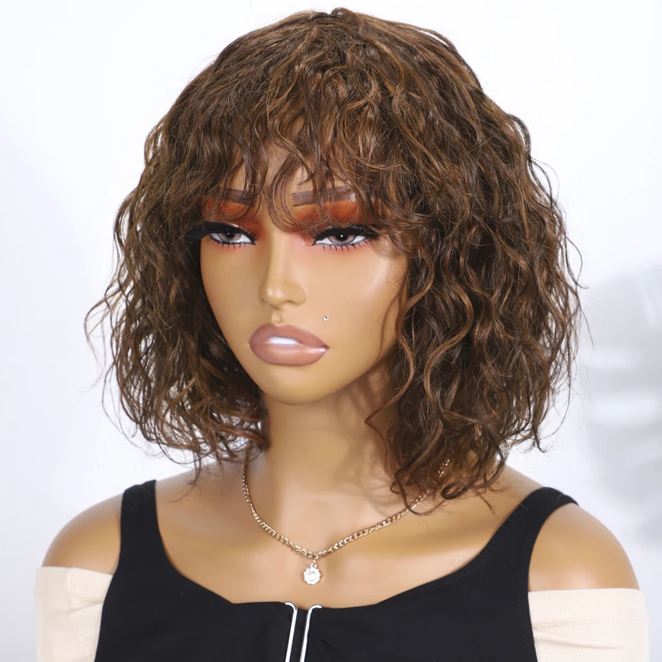 Pelucas de cabello humano brasileño Remy para mujer, Pelo Rizado elegante, P4/30