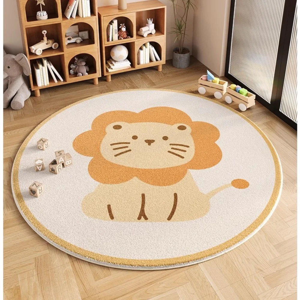 Lion Hairy Nursery Play Mats For Children，Yellow Plush Bedroom Rug For Kids，Animal Fluffy Carpet For Living Room，Soft Foot Mats