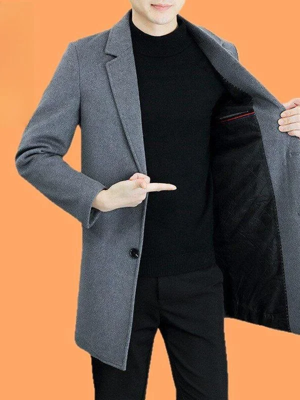 

Мужское шерстяное пальто средней длины, утепленное, ветрозащитное, осенне-зимнее, новая модель, приталенное, мужская верхняя одежда, длинное пальто, повседневный стиль