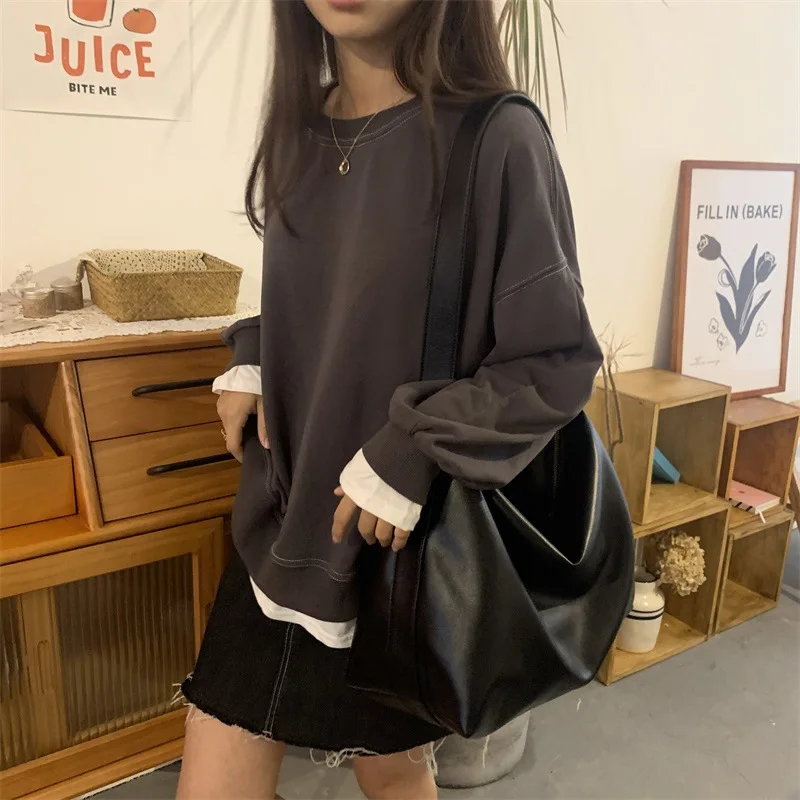 Large-capacity Pu Women's Shoulder Messenger Bag Large Bag 2023 Brand New French New Trendy Large Tote Bag For Women Bags
