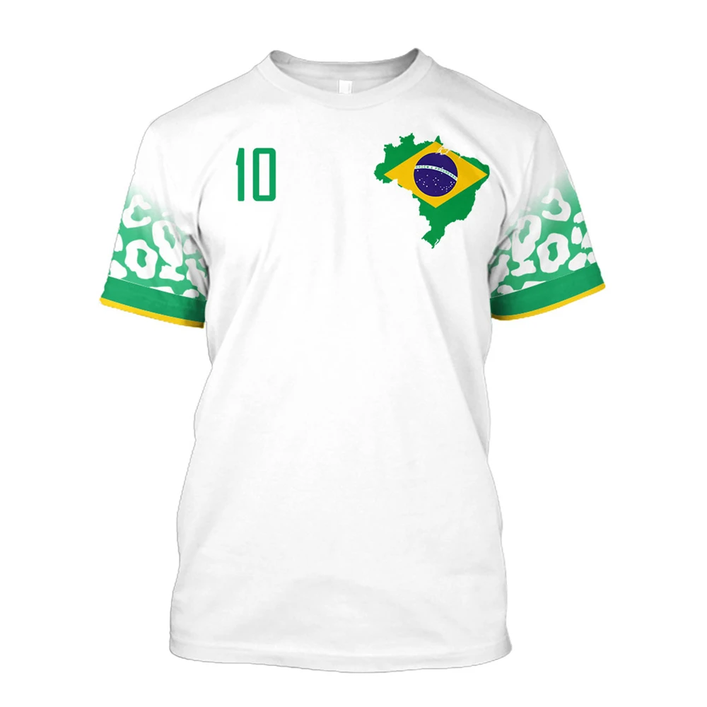 2022 Brazil National Team Sports Fitness Fashion Short Sleeve T Shirt For Men World Football T Shirts Football Team Shirts Tops