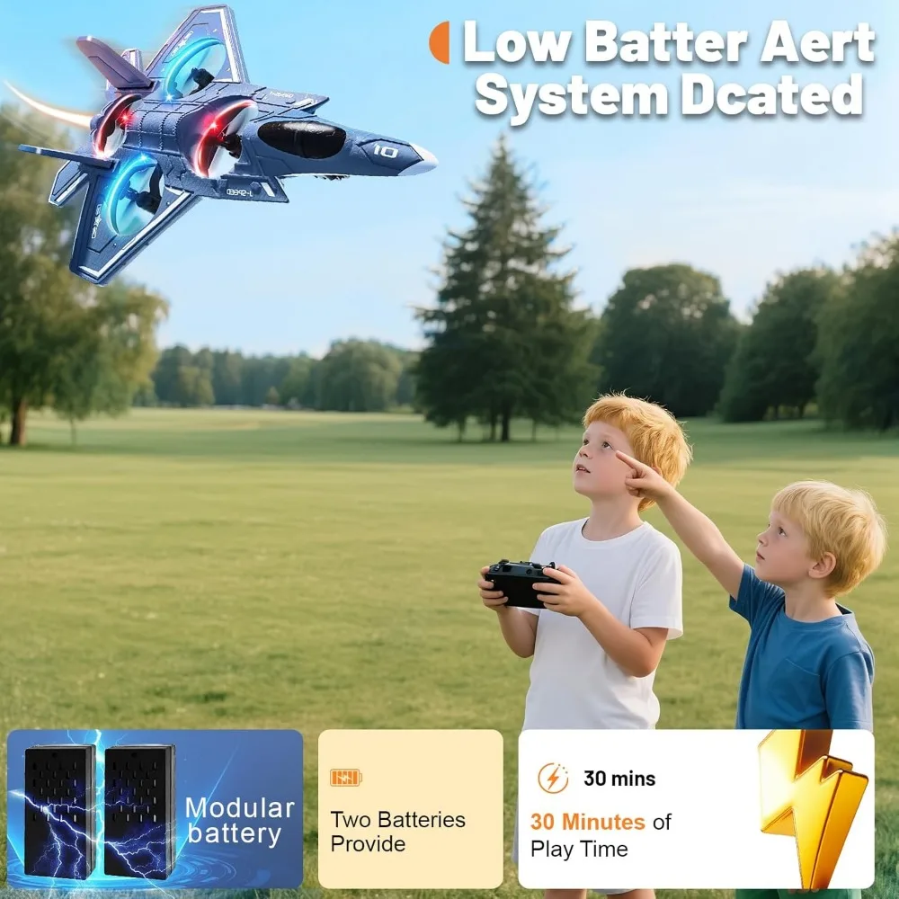 Aerei telecomandati in schiuma per 14 anni in su, RC Fighter Jet con luci a LED e chiavistelli a 360 gradi, Stunt Ready