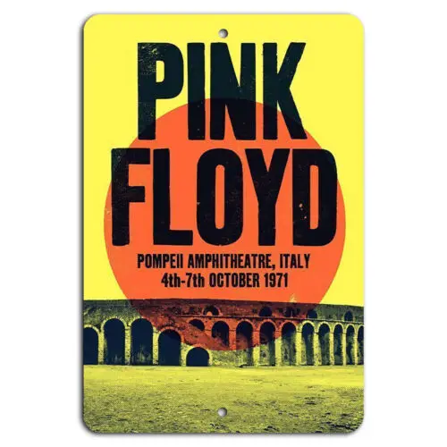 Pink Pompeii Amphitheatre 1971 Konzert 8”x12” Metallschild aus Aluminium