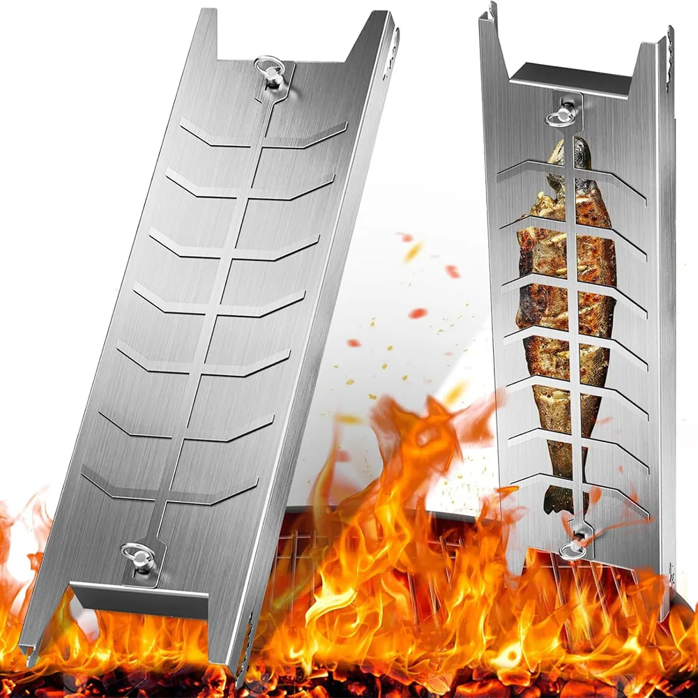 

304 Stainless Steel Rotating Grill Rack: Perfect For Salmon, Steaks & More! 304 Stainless Steel Rotating Grill Rack: Perfect For