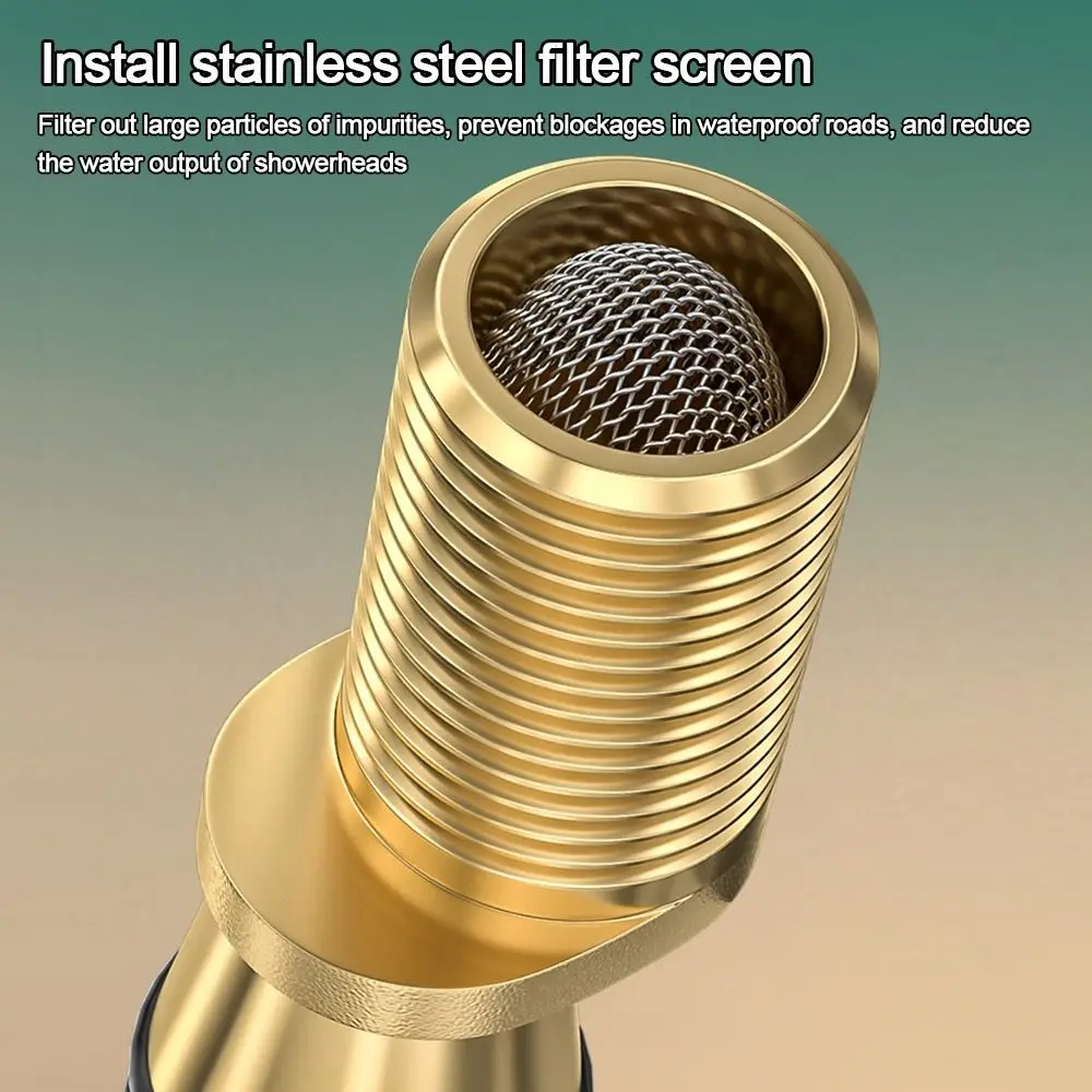 Copper Angled Curved Foot Lengthened Angle Adjustment Eccentric Screw Corner Wall Mounted Thickened Shower Faucet Adapter