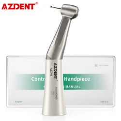 AZDENT 1:1 Dental Low Speed Contra Angle Handpiece External Water Spray Push Button Chuck for 2.35mm Bur Connect E-Type Coupler